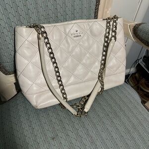 Kate Spade White Quilted Chain Shoulder Bag